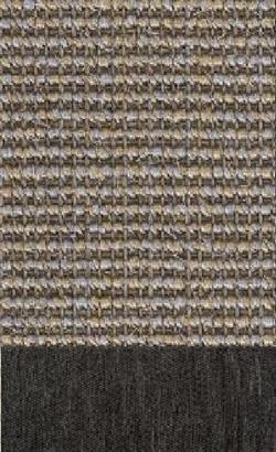 Sisal Salvador kies 043 tæppe med kantbånd i Mønstret sort
